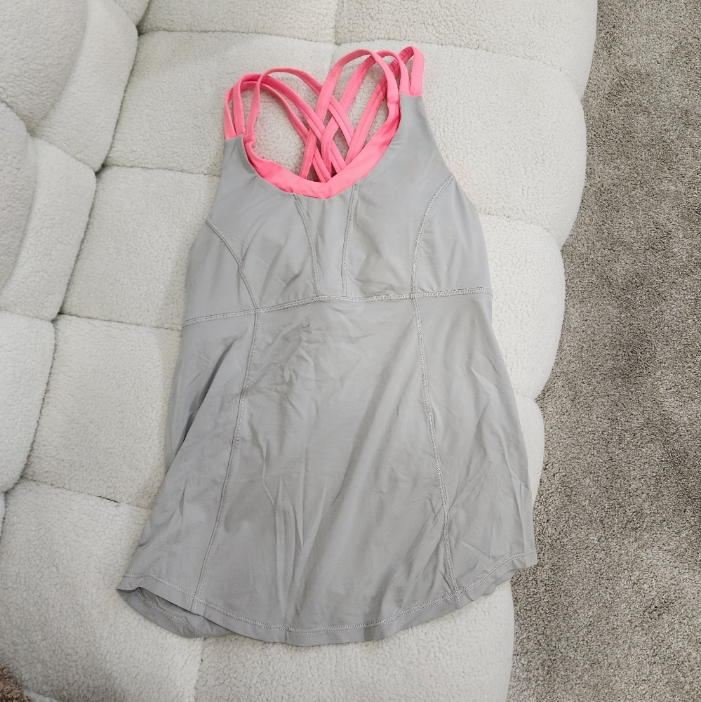 Lululemon Grey and Pink Strappy Tank 🌱